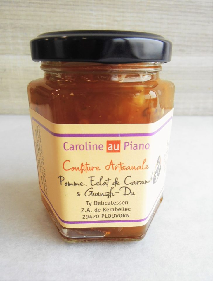 Confiture Pomme, éclat de caramel et Gwinizh-Du