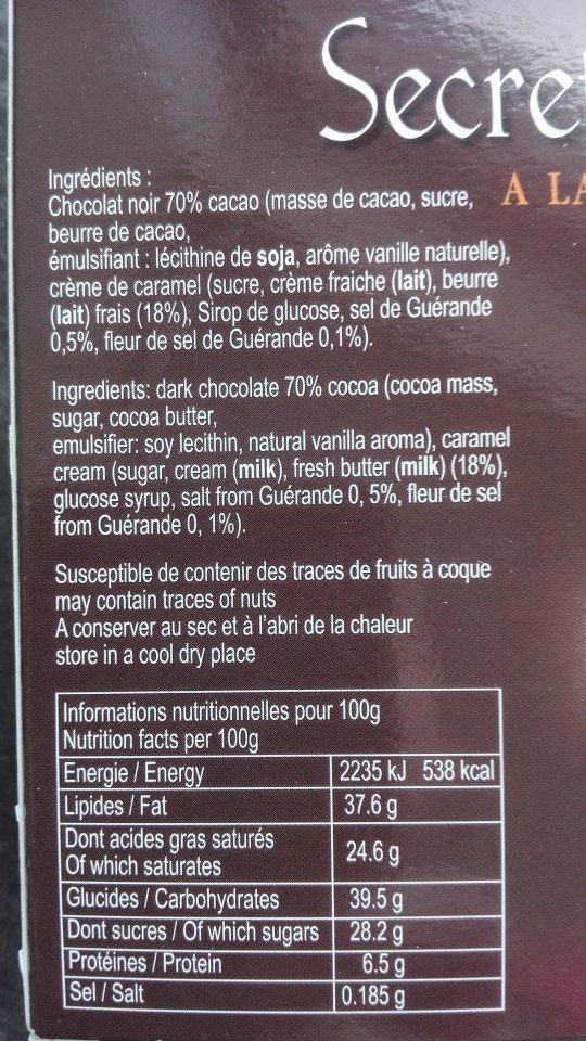 Secret de Druides Chocolat Noir